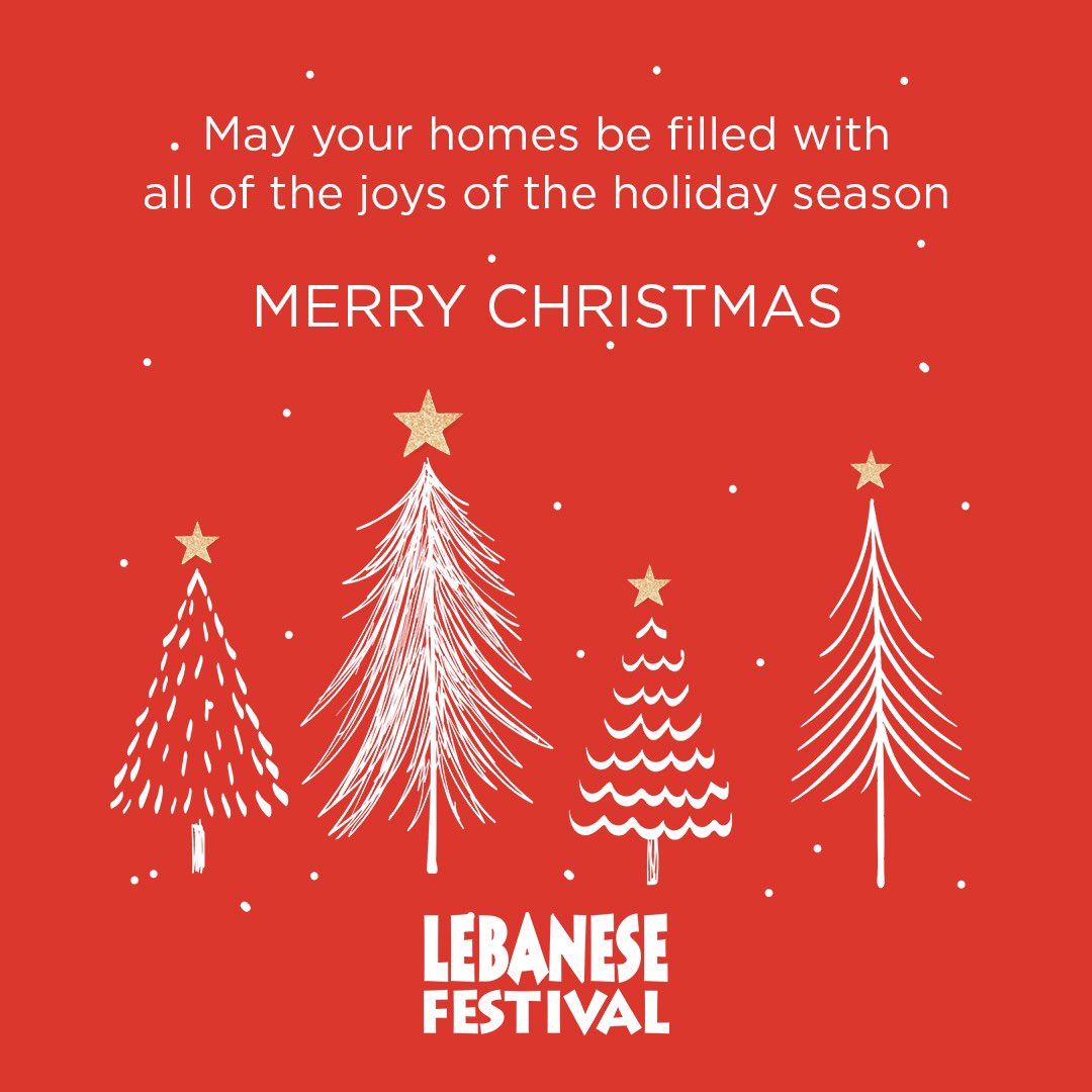 Wishing you and yours a wonderful holiday season🎄with love, peace and Lebanese food ❤️

Merry Christmas from our home to yours. 

Looking forward to gathering again for Lebanese Festival 2023❤️

#MerryChristmas #LebaneseFestival #HalifaxNS #Tabbouli