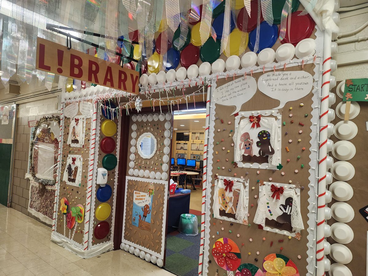 Gwynn White (@g_luv_library) on Twitter photo Won the Winter Wall/Door display at @I6K005 Read
"Gingerbread Man Lost in the School" to 3K-K who
made Gingerbread people to retell the story using an
Algorithm! Had real candy, lights, music & cookie
scented candles! <a href="/NYCDOEOLS/">NYC School Library System</a> <a href="/CSforAllNYC/">CSforAllNYC</a>
<a href="/RasheedahNasir/">msbusybee</a> Won the Winter Wall/Door display at @I6K005 Read
"Gingerbread Man Lost in the School" to 3K-K who
made Gingerbread people to retell the story using an
Algorithm! Had real candy, lights, music & cookie
scented candles! <a href="/NYCDOEOLS/">NYC School Library System</a> <a href="/CSforAllNYC/">CSforAllNYC</a>
<a href="/RasheedahNasir/">msbusybee</a>