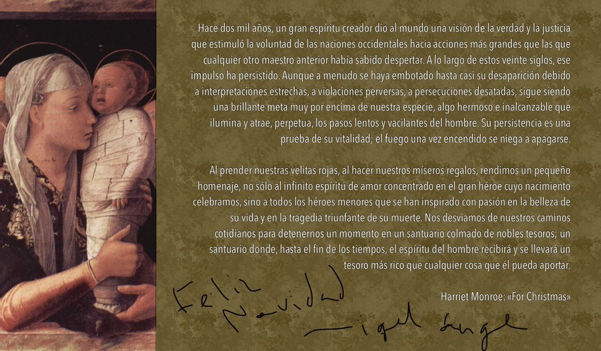 quintanapaz's tweet photo. «El fuego una vez encendido se niega a apagarse».

Que tengáis una hermosa Nochebuena y una muy feliz Navidad todos los que me aguantáis por aquí.

(Texto de Harriet Monroe, imagen de Andrea Mantegna). https://t.co/hOVLJHEF2f