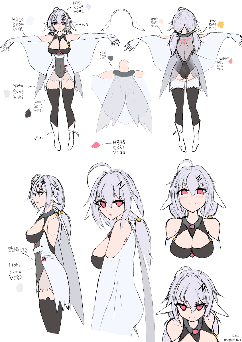 RednessN's tweet photo. 角色設計 #無口 #女の子 #胸部 #紅眼 #創作角色 #銀髮 https://t.co/Axzwiov137 https://t.co/hOyk42kNCp