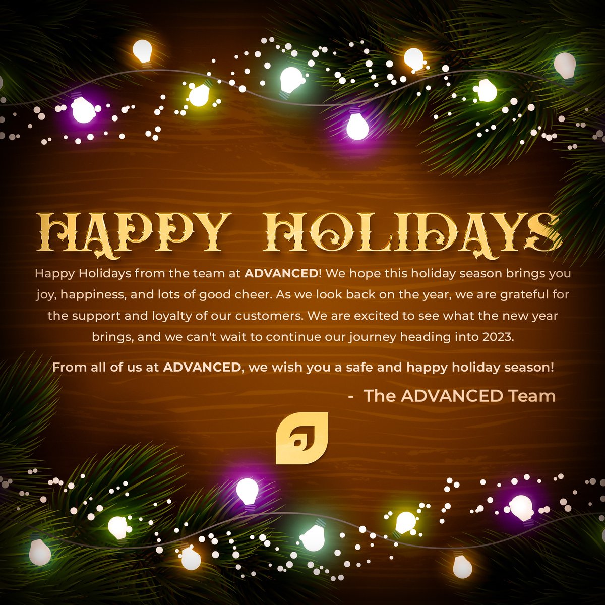 From all of us at ADVANCED, Happy Holidays! ❤️