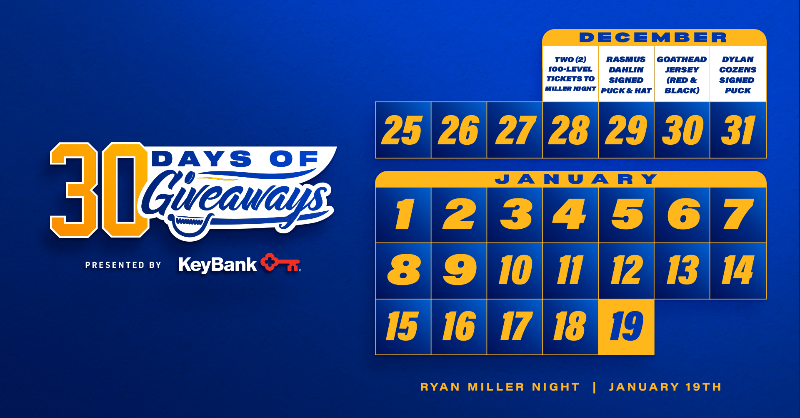 BuffaloSabres's tweet photo. We're giving away a Dylan Cozens signed puck today for 3️⃣0️⃣ Days of Giveaways! 

Retweet for a chance to win. | @KeyBank