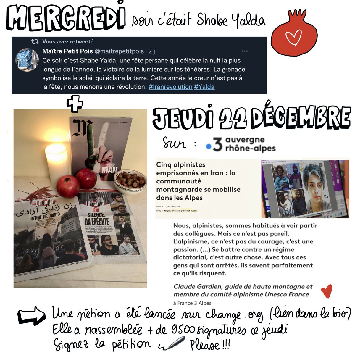 Baboobabounette's tweet photo. Une semaine d’actualité sur l’Iran - Du 19 au 24 décembre
(2/2)
#Mahsa_Amini #iranprotests #womenlifefreedom #freeiran #iranop #StopExecutionsInIran #Mohsen_Shekari #MajidrezaRahnavard https://t.co/53R8puc6Zu