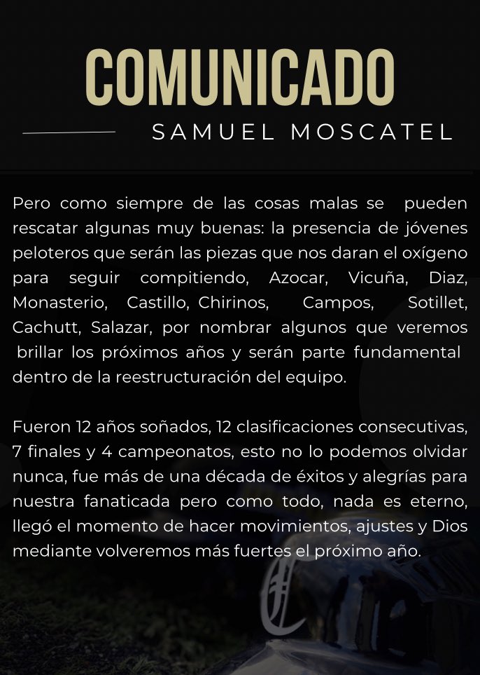 caribesanz's tweet photo. Comunicado de nuestro Gerente General Sr. Samuel Moscatel https://t.co/gbr3TyyEE3