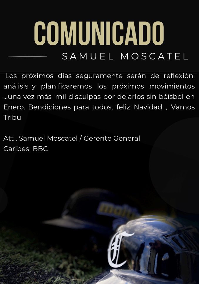 Comunicado de nuestro Gerente General Sr. Samuel Moscatel
