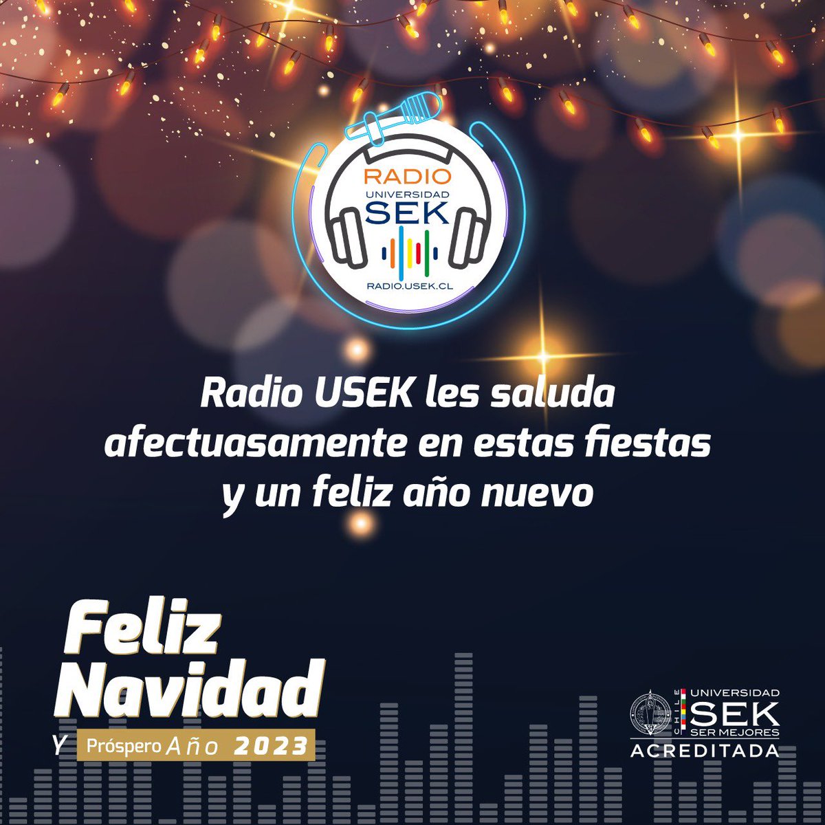 Este año ha sido marcado por los nuevos proyectos donde #RadioUSEK sigue acompañando a todos ustedes.
Sigamos juntos, sigamos acompañándonos.
@radiouniversidadsek les desea una #feliznavidad 
Recuerda, #RadioUSEK te acompaña siempre