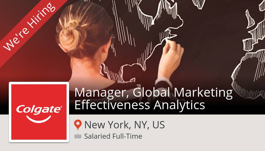 Foxinlocks's tweet photo. Are you a #Manager, Global #Marketing Effectiveness Analytics in #NewYorkNYUS? #ColgatePalmoliveCareers is waiting for you! #job https://t.co/Ko65HOLWxa #buildAfuture #ColgatePeople https://t.co/6Kw36XUw64