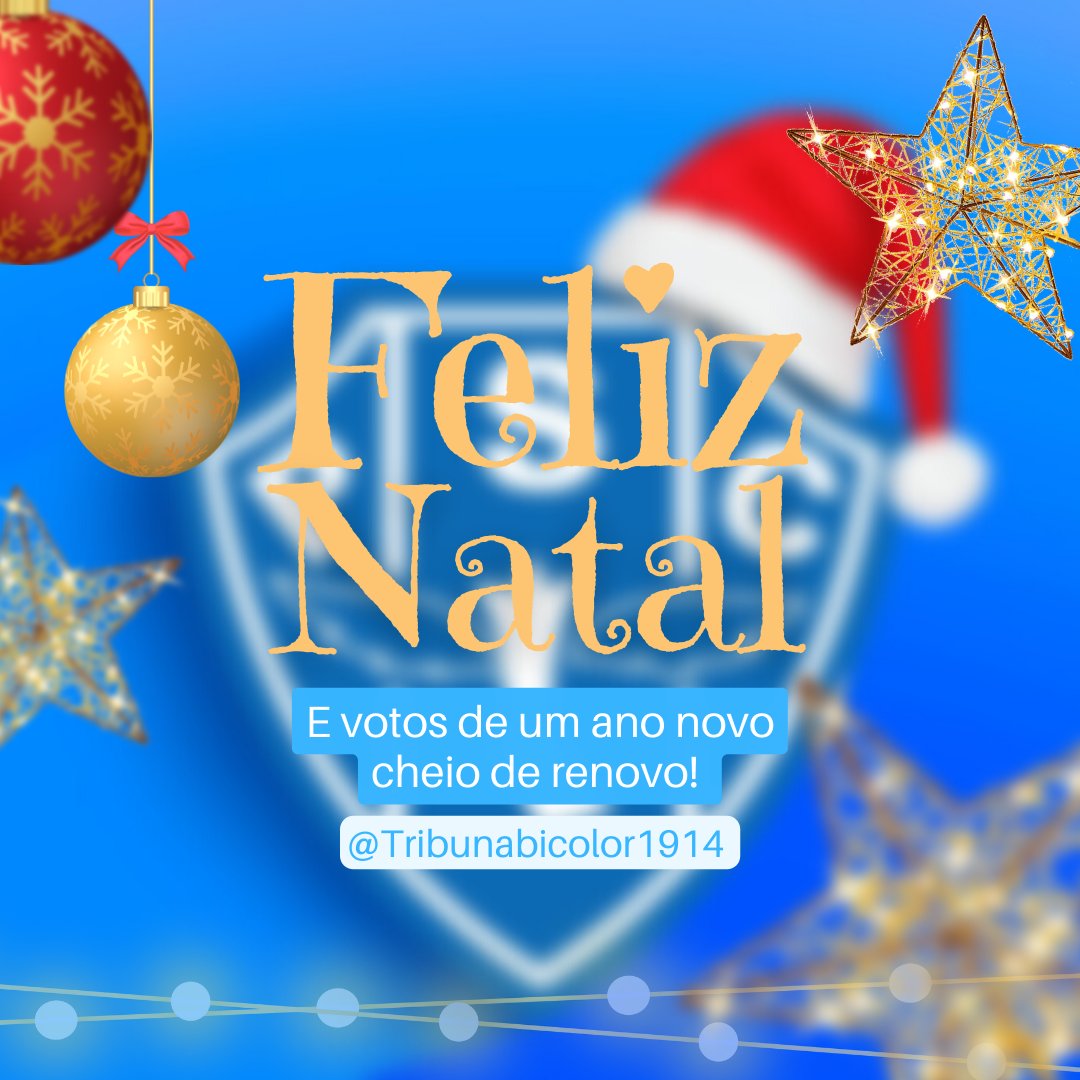 Tribuna1914's tweet photo. FELIZ NATAL E UM PRÓSPERO ANO NOVO TORCIDAR BICOLOR 💙

Que 2023 seja um ano de títulos e o acesso 🙌 https://t.co/B4CMbZdLfy