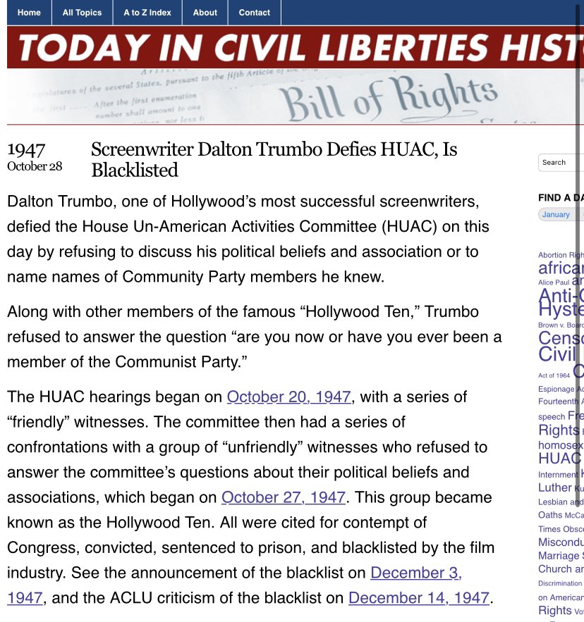 MidwesternMarx's tweet photo. Crazy how HUAC &amp; the U.S. Government openly persecuted &amp; blacklisted communist artists for years in the “land of the free.” 🇺🇸

Freedom of speech and the first Amendment are not possible under capitalism. The ruling class will always censor anyone who defies their interests. https://t.co/rbf3hS2TAG