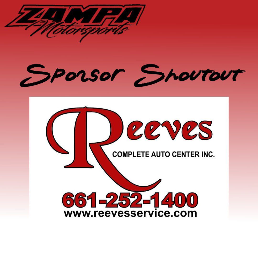SPONSOR SHOUTOUT

Today I want to take the time to thank
Reeves Complete Auto Center. They have come on board with us this year to make our 2023 super late model season possible. 

Thank you Reeves Complete Auto Center