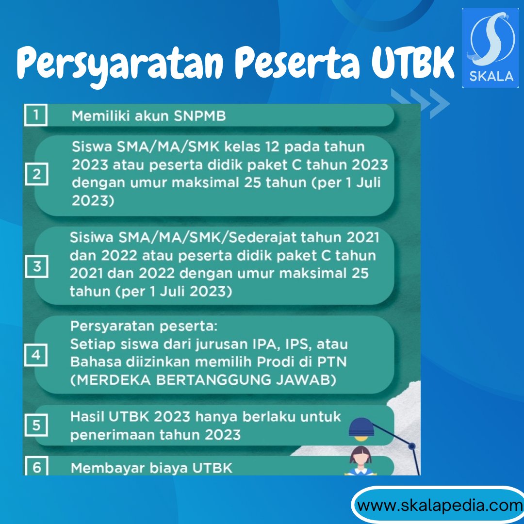 Bimbel_Skala's tweet photo. Persyaratan Peserta UTBK 2023
Ayo sobat skala simak baik baik persyaratan berikut
dicuplik dr : info.utbk dan snpmb
#fyp #snbt2023 #snbt #fypシ #SMA #pejuangsnbt #tryout #togratis #belajarsnbt #belajarsnbt2023 #ui #ugm #its #itb #ujian #sma https://t.co/B9FY6asfpN