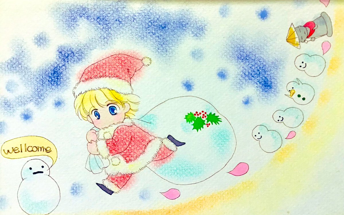 「Merry Xmasちゃおの付録クリスマスカード4枚良い日をお過ごしください 」|河内実加🌕のイラスト