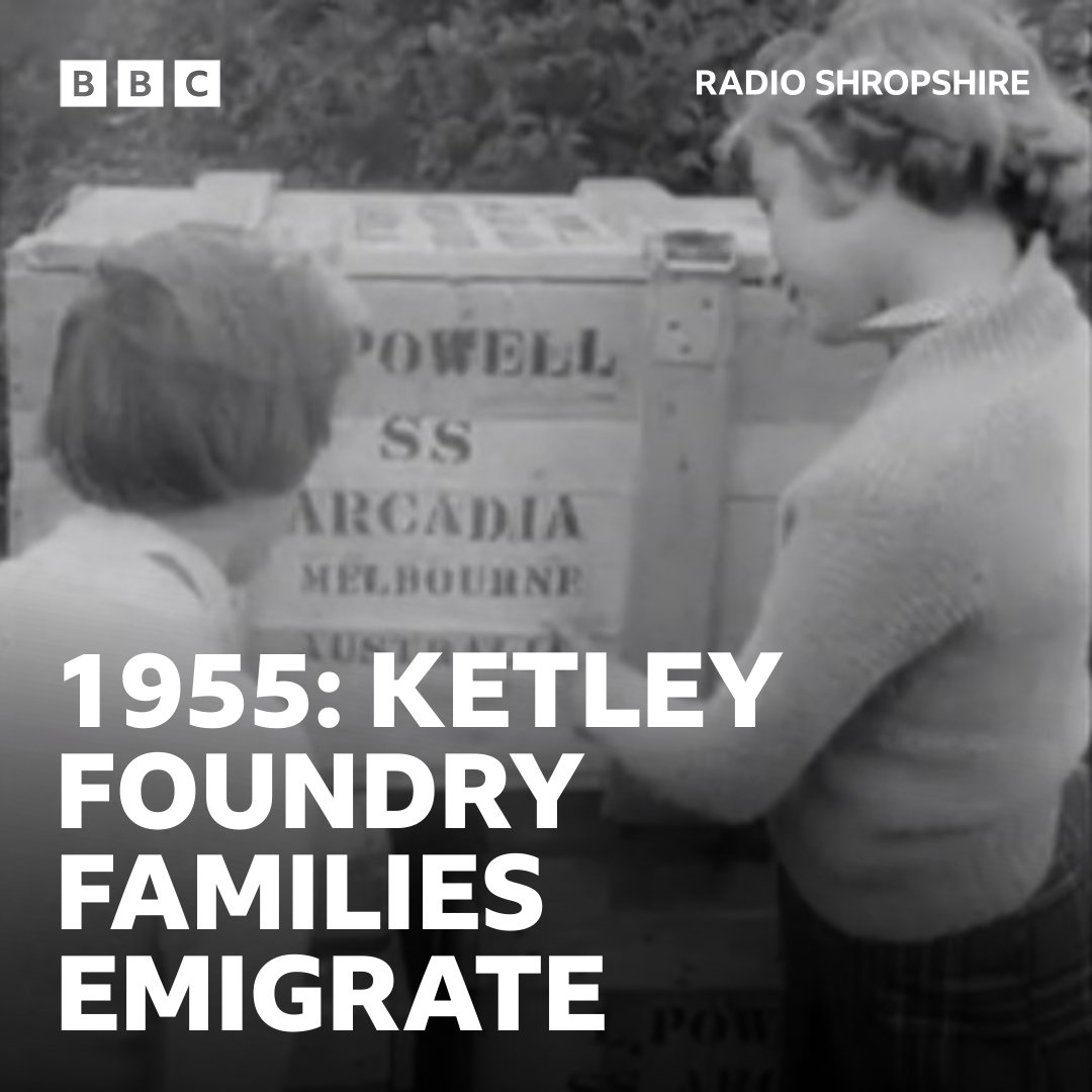 BBCShropshire's tweet photo. To mark the BBC's centenary, #BBCRewind has thousands of old clips from Shropshire and beyond!

This one's from a newsreel in 1955 showing Ketley foundry workers preparing to emigrate to Australia. 

See the film and click on the map for more memories: https://t.co/sQnm4ZamWx https://t.co/pmh7fKd9oj