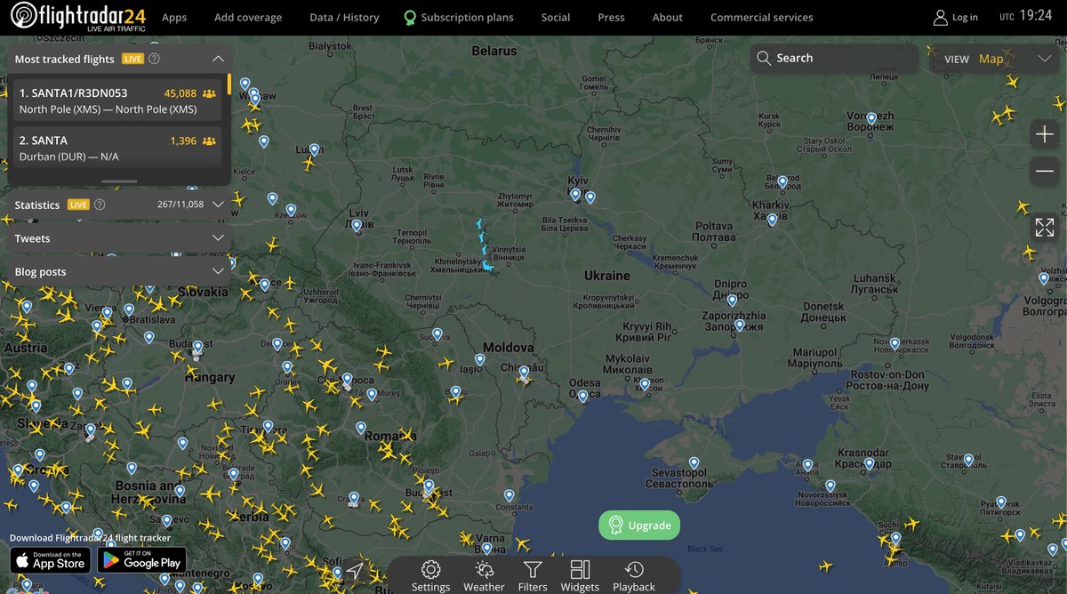 KpsZSU's tweet photo. The Air Force of Ukraine welcomes Santa1 to the airspace of Ukraine and guarantees a safe flight. https://t.co/WLqQLiZDCb