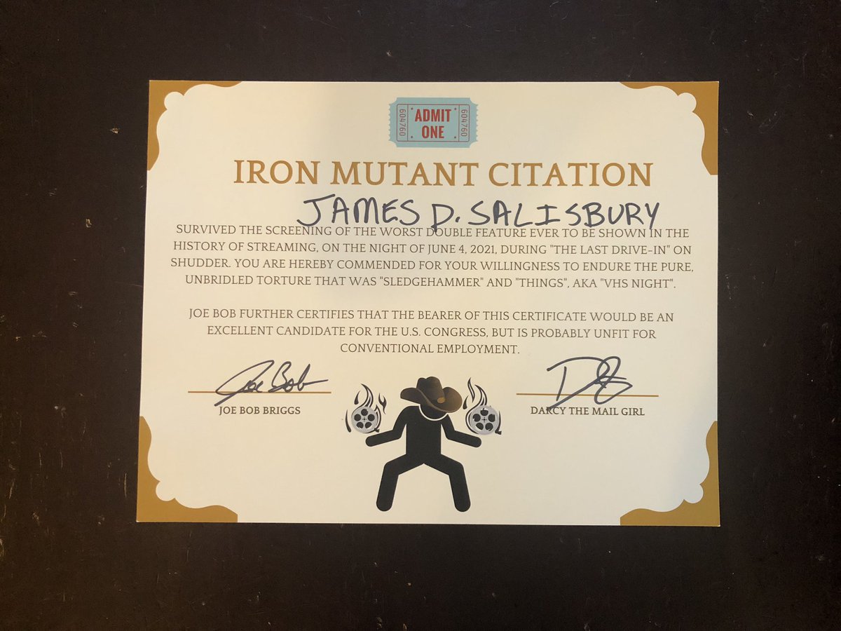 TheScoundrelSoc's tweet photo. After waiting a year and half, it finally arrived! Thank you so much @kinky_horror and @therealjoebob for this Christmas Eve present!

#IronMutantChallenge #DriveInMutants #TheLastDriveIn #joebobbriggslastdrivein #JoeBobBriggs https://t.co/LejqQn6sYi