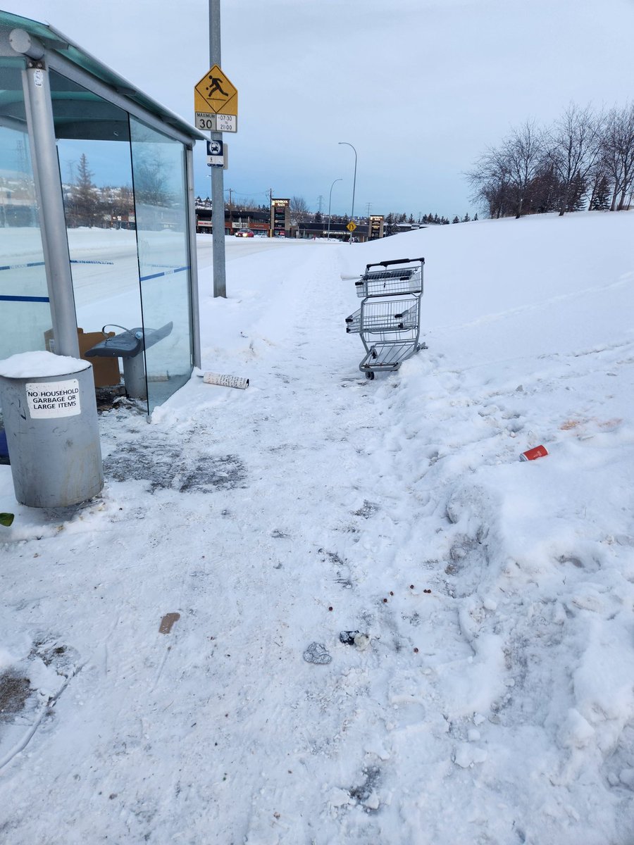 KiraArtist's tweet photo. @calgarytransit Bus stop 7597 route is is a mess... https://t.co/EYh1za7aaC