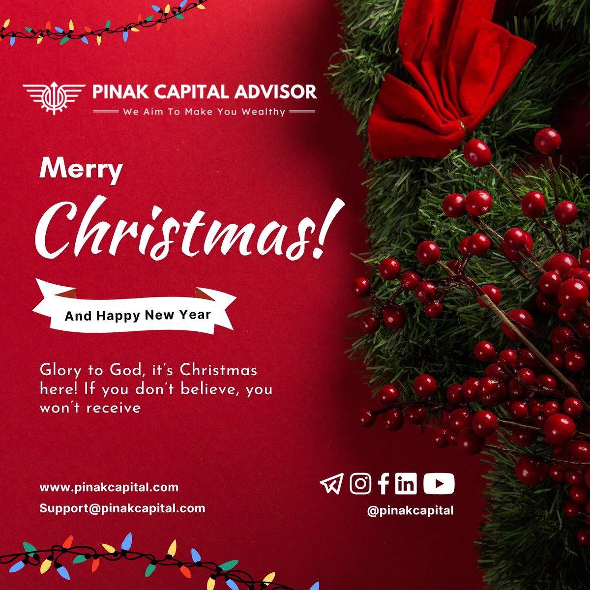 PinakCapital's tweet photo. Happy #Christmas

Follow @PinakCapital for
#Stockmarket, financialnews ,tradingtips,optiontrading, Business case studies and many More......
.
.
.
.
.
.
.
.
.
.
.
.

#MerryChristmas #ChristmasEve #MerryChristmas2022 #HappyBirthdayLouis #JesusChrist #Santa #JingleBalls https://t.co/zbBRICndkn