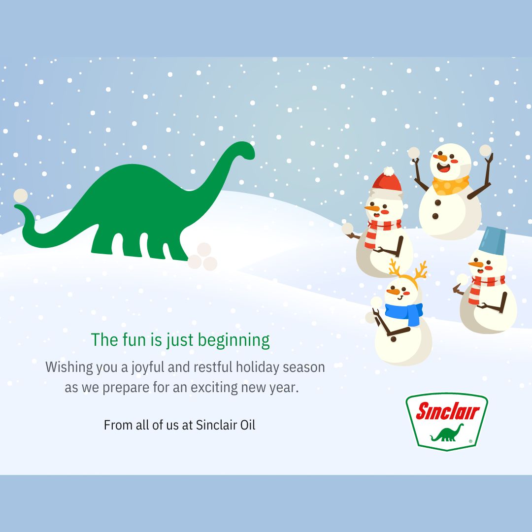 Happy Holidays!

#holiday #sinclairdino #sinclairoil #sinclair #dino #dinosaur #winterseason #newyear
