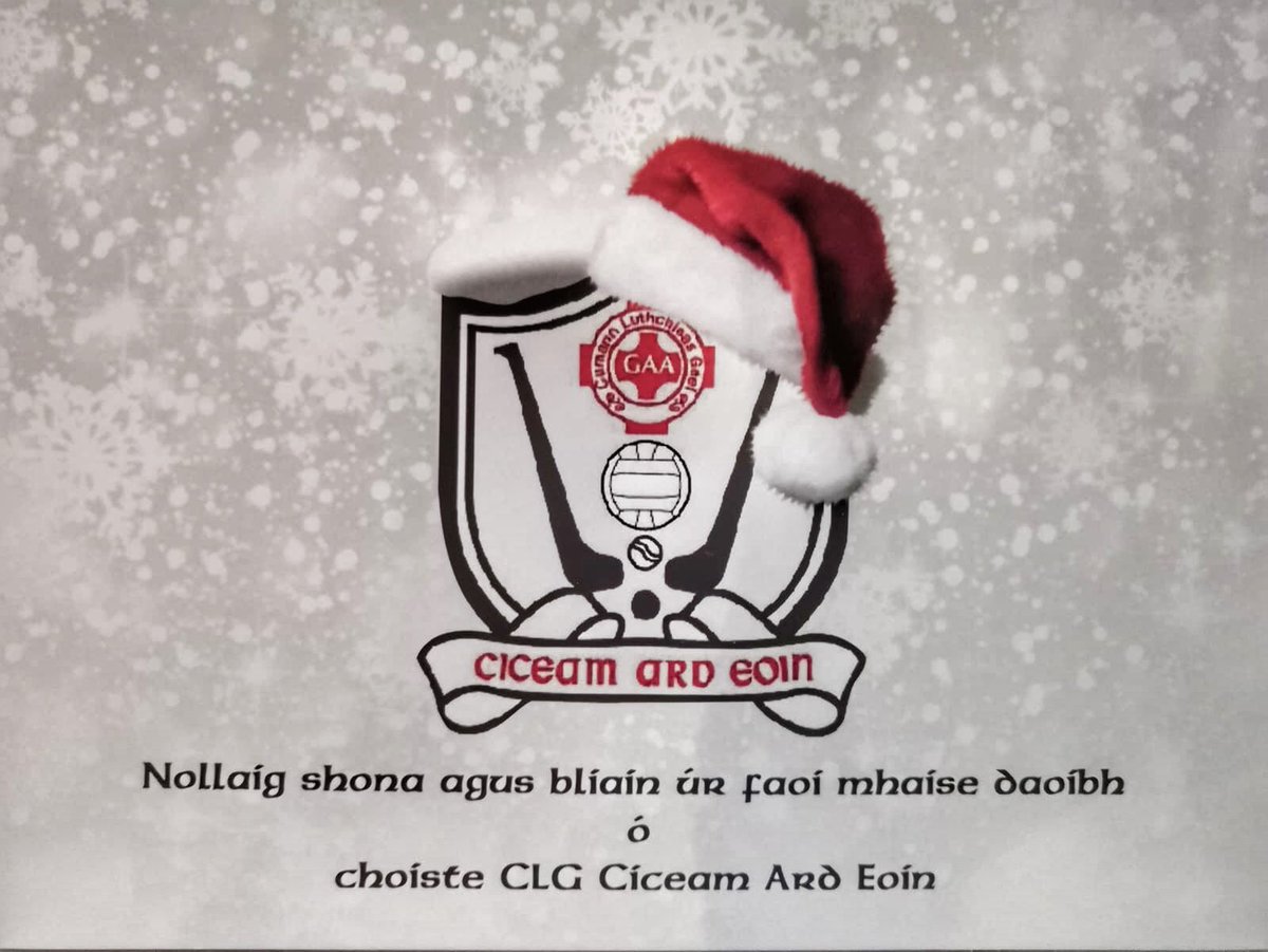 ardoynegac's tweet photo. We would like to wish all our coaches, parents members &amp; friends a Merry Christmas &amp; peaceful new year. Thank you all for your hard work &amp; support this year. 

Nollaig Shona agus bliain úr mhaith daoibh uilig! Ard Eoin abú! 🎄⚫️⚪️ https://t.co/M8vSbdTbDK