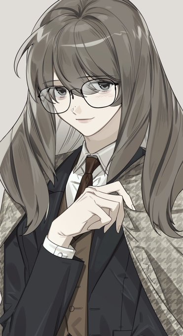 「brown necktie glasses」 illustration images(Latest)