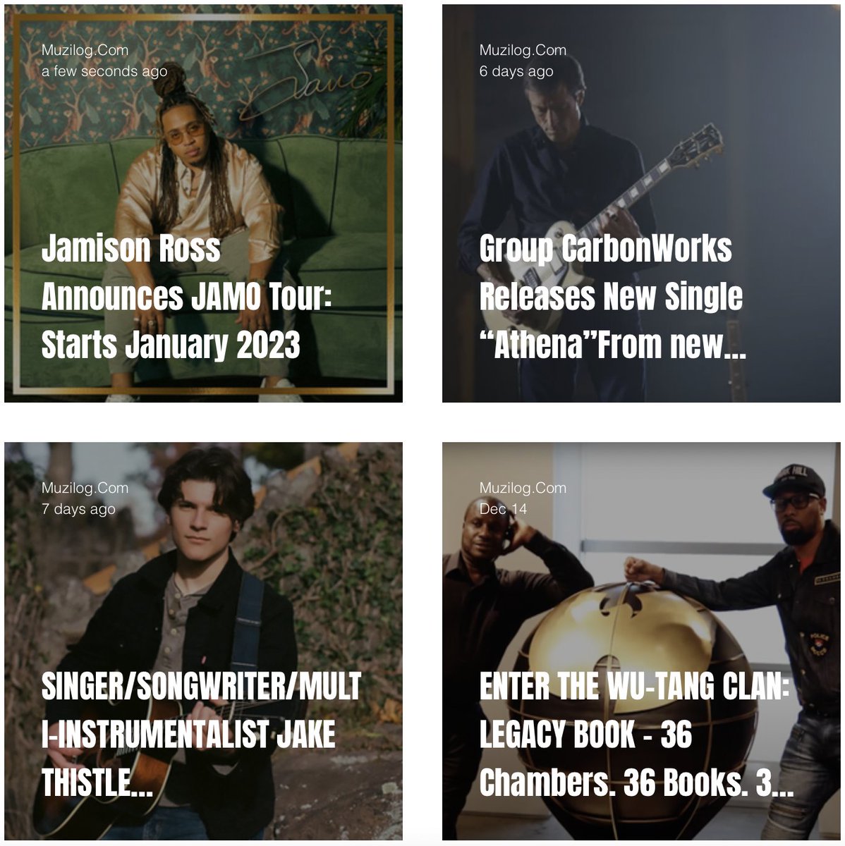 nimblemelody's tweet photo. New articles on @Jamison_Ross, @WuTangClan, @TheJakeThistle, @CarbonWorksBand
Visit https://t.co/x7gsepxWzi - https://t.co/SoB5oMPmBS #musicnews #jamisonross #carbonworksband #wutang #jamesthistle #MuzilogMagazine #Jazz #POP #experimental https://t.co/XcX9fqtmtl