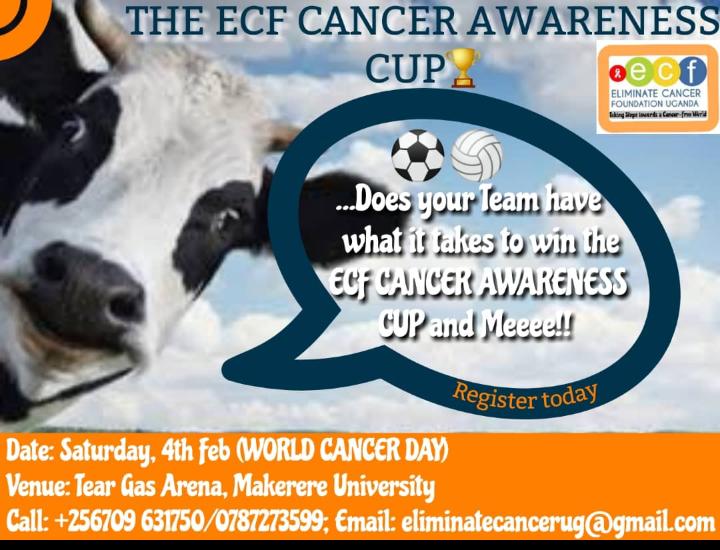EliminateUganda's tweet photo. #WorldCancerDay Eno!! ECF Uganda brings you The ECF CANCER AWARENESS CUP. Organize your teams, register and get ready in time. 4th Feb is the day to #ClosetheCareGap for a Cancer free World.

#CancerAwareness
#Cancerisreal
#Cancerkills
#EcfCancerawarenessCup
#Ecfuganda
#soccer https://t.co/WCmcawXbSY