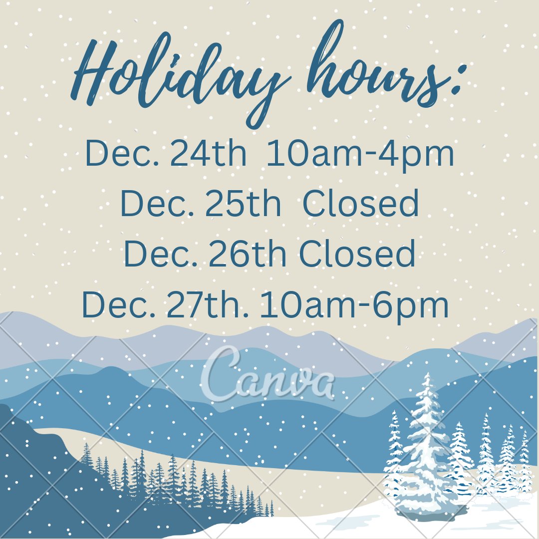Holiday hours over the next few days: canva.me/uVoSvCKO1vb