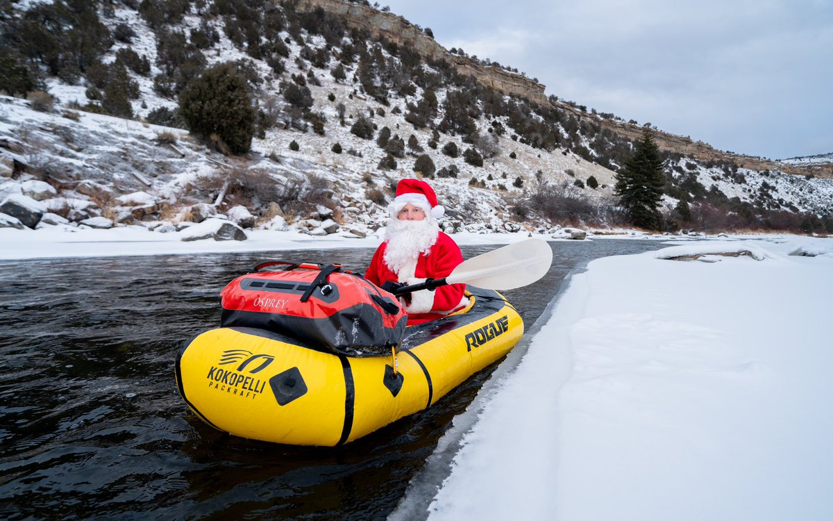 RossBernards's tweet image. He’s picking his line
He’s checking it twice
He’s gonna fine out if it’s rowdy or just ice
Santa Claus is paddling to town