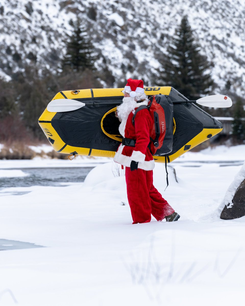 RossBernards's tweet image. He’s picking his line
He’s checking it twice
He’s gonna fine out if it’s rowdy or just ice
Santa Claus is paddling to town