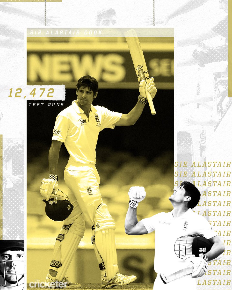 TheCricketerMag's tweet photo. Happy birthday, Sir Alastair Cook!
Only four men have scored more Test runs 👨🍳 https://t.co/iqmPWivNtQ