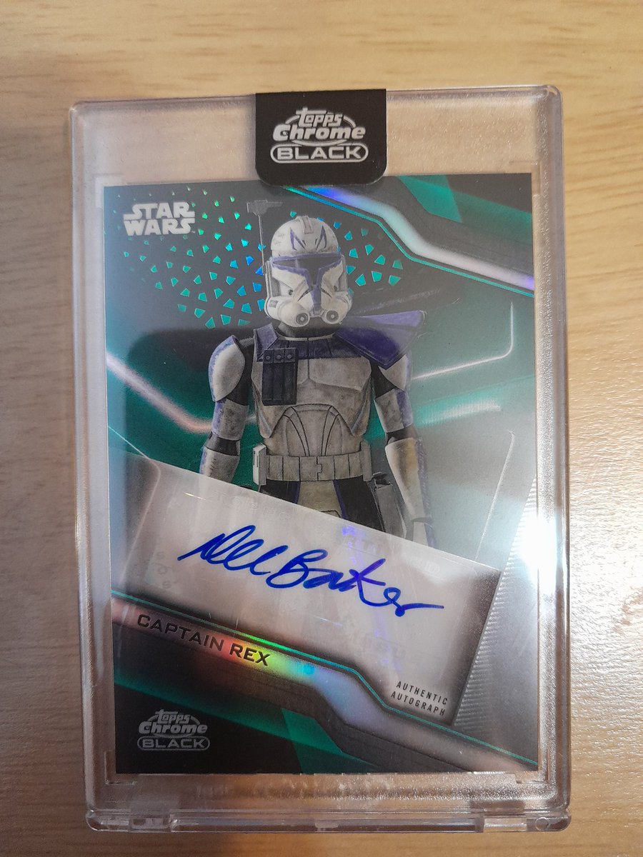 starwarsbrock's tweet photo. Here is the Topps autographed card of @deebradleybaker as #CloneCaptainRex that I received for Christmas ๐ #StarWarsTheCloneWars https://t.co/u54FLWLbaI