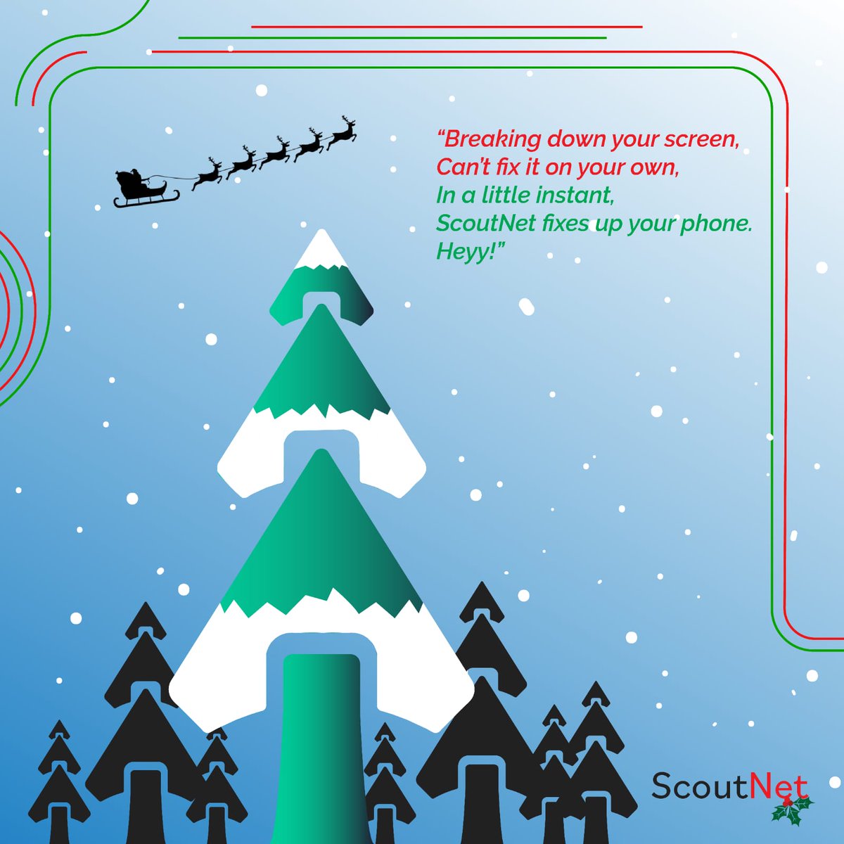 ScoutNet_in's tweet photo. Merry Christmas Y'all!🎄🎁

Get yo' phones fixed and be jolly,
Fa la la la la, la la la la😉

Tis' the season to ... Get rid of your Technical Problems and let ScoutNet handle them for you for a change.🎉⭐

#ScoutNet #MerryChristmas #SantaClaus https://t.co/VdGCv0L6Me