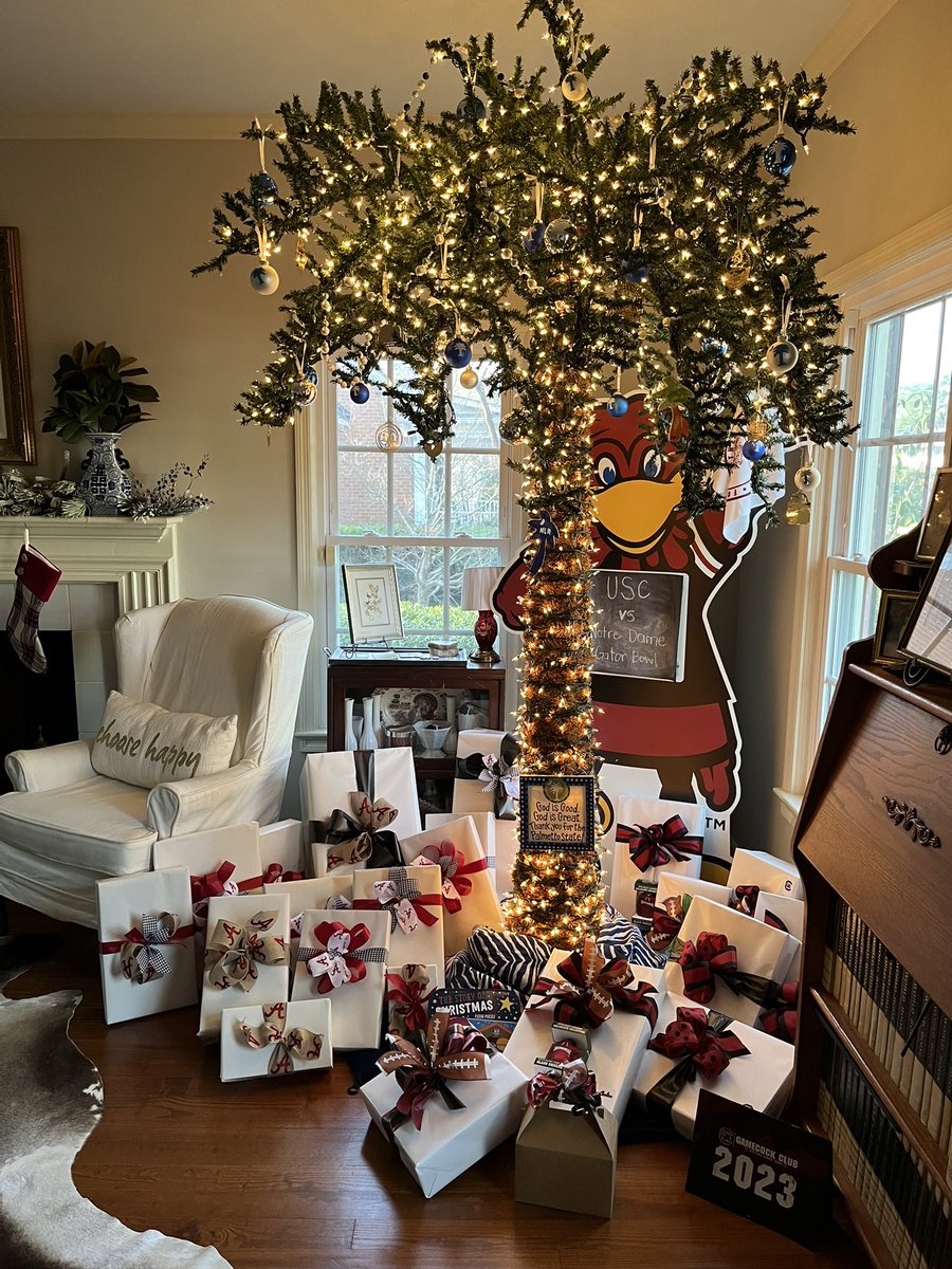 HaroldReaves's tweet photo. This is what your Christmas looks like when you are an SEC football family! 
Merry Christmas to All and to all a good night! #SEC #gamecockfootball  #uscgamecocks #RollTide #shanebeamer #bama #gamecockclub #tysonlusk #universityofsouthcarolina https://t.co/0XFa48tpwk