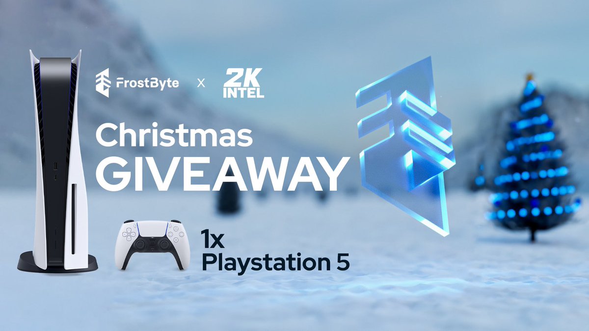 2KIntel's tweet image. CHRISTMAS CAME EARLY! 🎄

We're giving away a brand new PS5 in collaboration with @frostbyteapp!

To enter, perform these tasks:
• Retweet &amp;amp; Like
• Follow @frostbyteapp 
• Tag 2 Friends

The winner will be announced on New Year’s Eve!

#PS5Giveaway #frostbyteapp