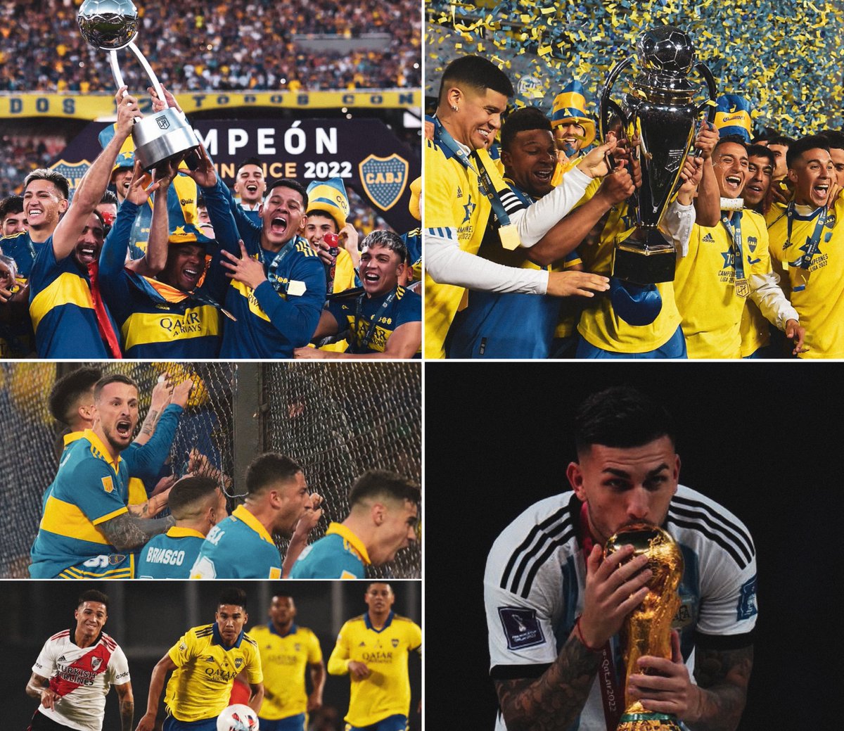 Analizando los hechos, el año futbolístico para los hinchas de Boca es inmejorable. Campeones de los dos torneos más importantes, superclásico ganado en el Monumental ante Enzo y Julián, reivindicación de su 9 en La Bombonera y la tercera estrella de la Selección. Increíble.