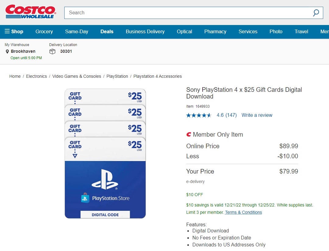 Sony PlayStation $100 Gift Card Digital Download