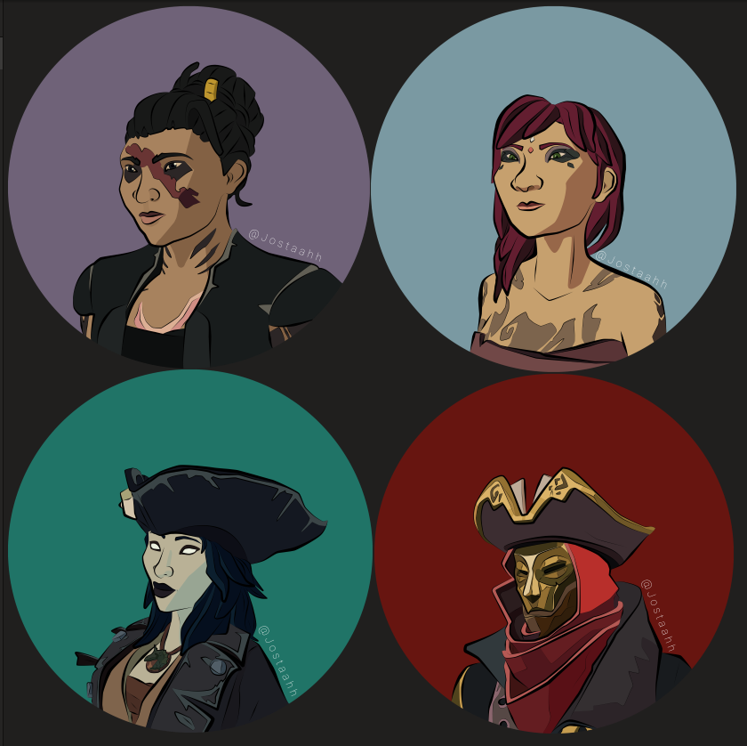 jostaahh's tweet photo. After taking a very long break from art, my crew and #SeaOfThieves got me to embrace my creativity again. This year I got back into art and as we're reaching the end of the year I'd like to share the projects I finished

@SeaOfThieves @RareLtd #FanArtFriday #fanart #drawings https://t.co/2tzAABUrgu