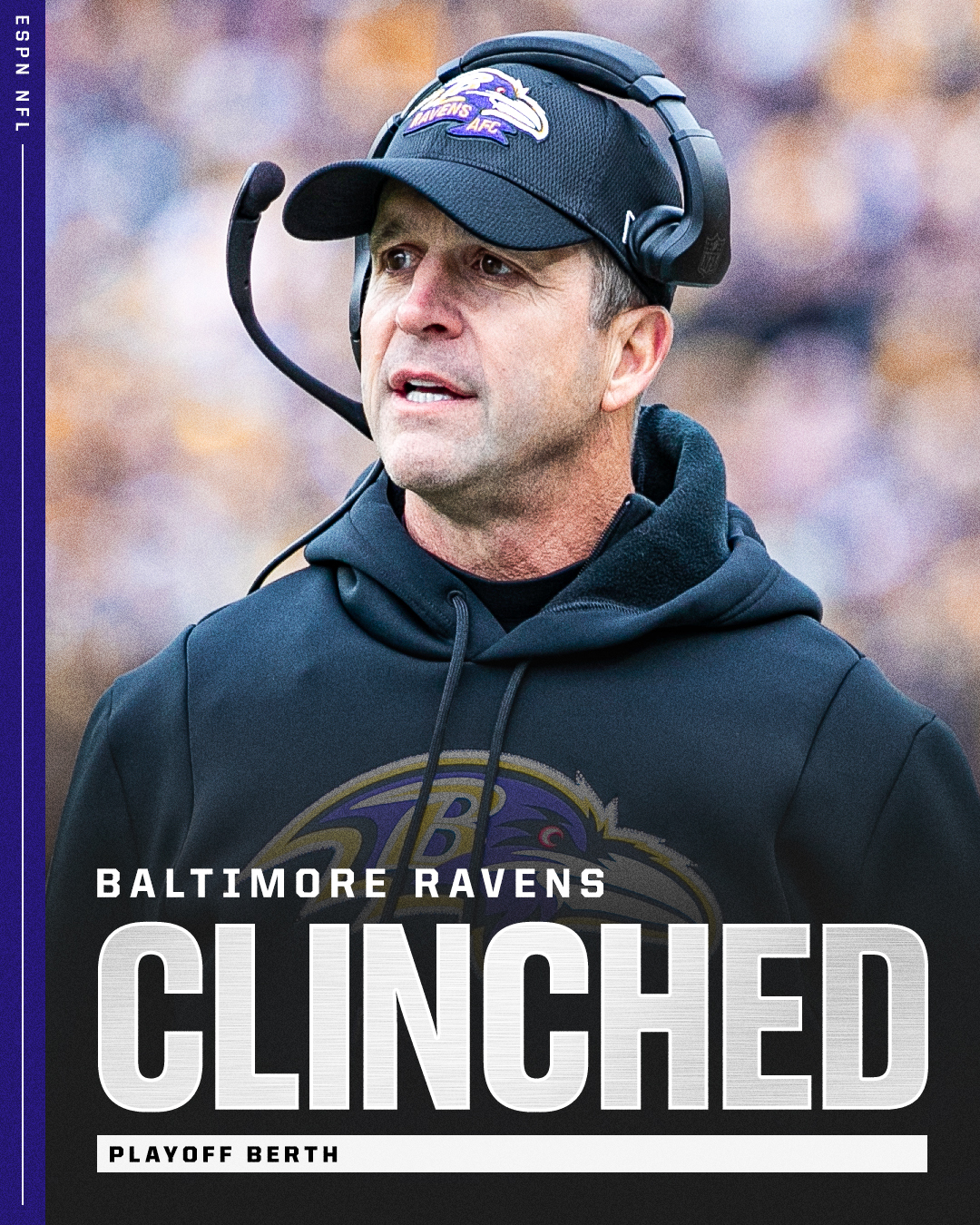 ESPN on X: 'The Baltimore Ravens have officially clinched a playoff berth.   / X