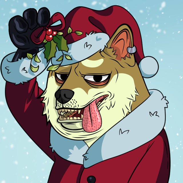 Dino32's tweet photo. I just donated to dogs in need by dressing my @TheDogePoundNFT up for the holidays! #DogesGiveBack https://t.co/l2E2QhQw68