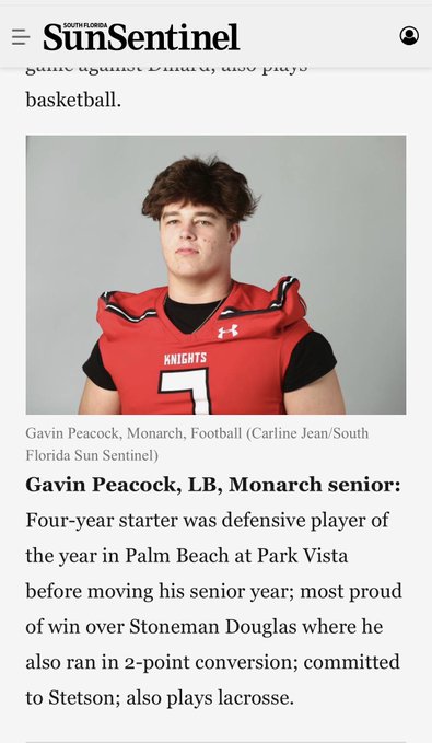 If u watched <a href="/MHS_Knights_FB/">Monarch Knights Football</a>  23' DT  <a href="/GavinPeacock8/">⭐️Gavin Peacock⭐️</a> play or seen his film, then u know what he is, explosive, disruptive, plays with passion, a charismatic individual to say the least. One of those guys that you are going to have to kill em to get him off the field! Congrats!