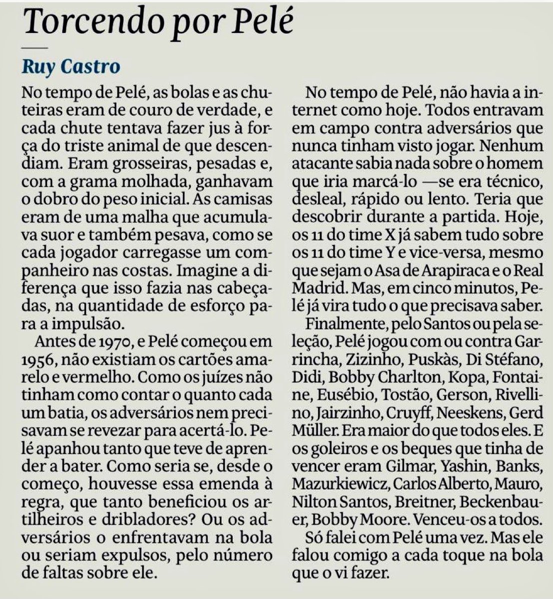 Uma das melhores crônicas do Ruy.