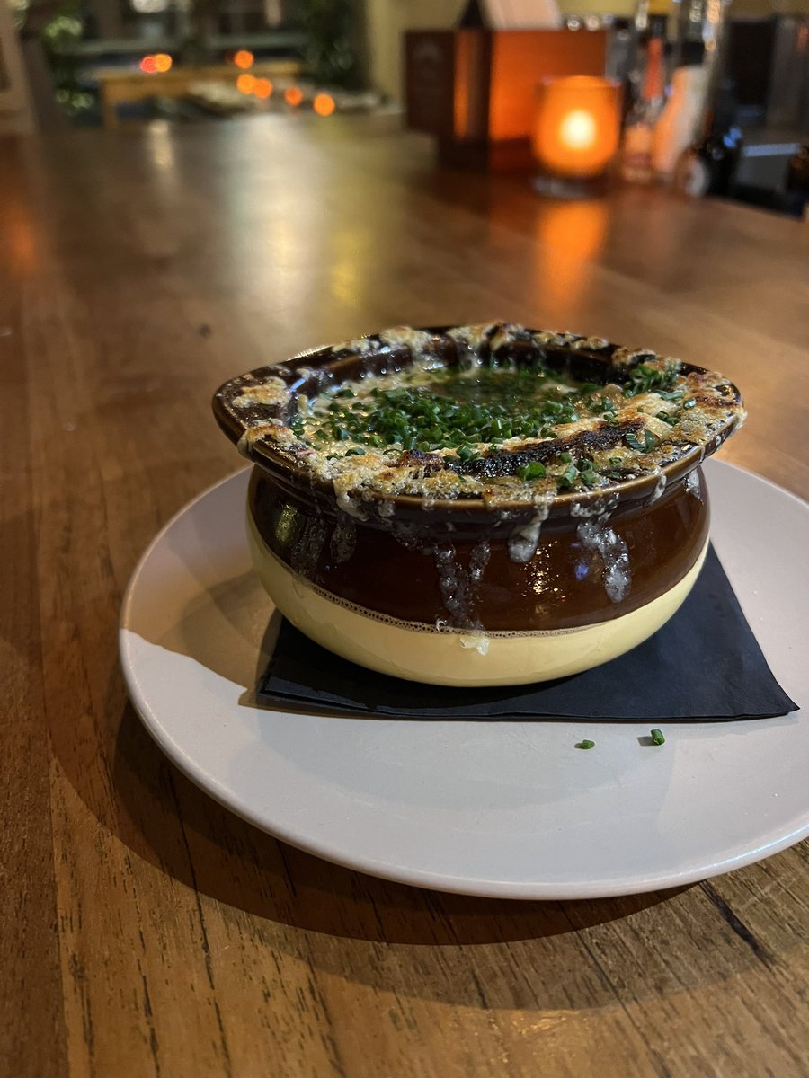 Delicous French Onion Soup at Sandpiper last night