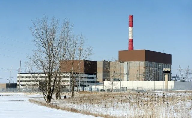 LaSalle nuclear power plant in the snow