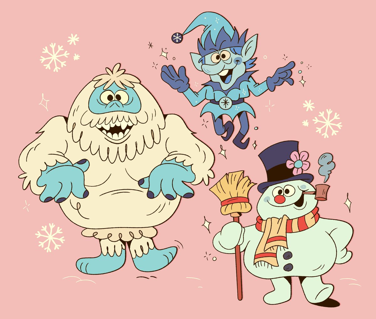 Some cold christmas boys for all this cold weather. #RankinBass #Frosty #JackFrost #abominablesnowman