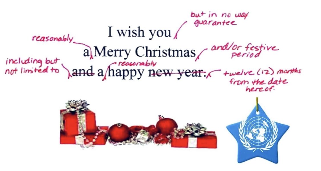 Merry Christmas everyone! Including, but not limited to, all of you who will appreciate this! #MultilateralWishes 
@🇺🇳🎄