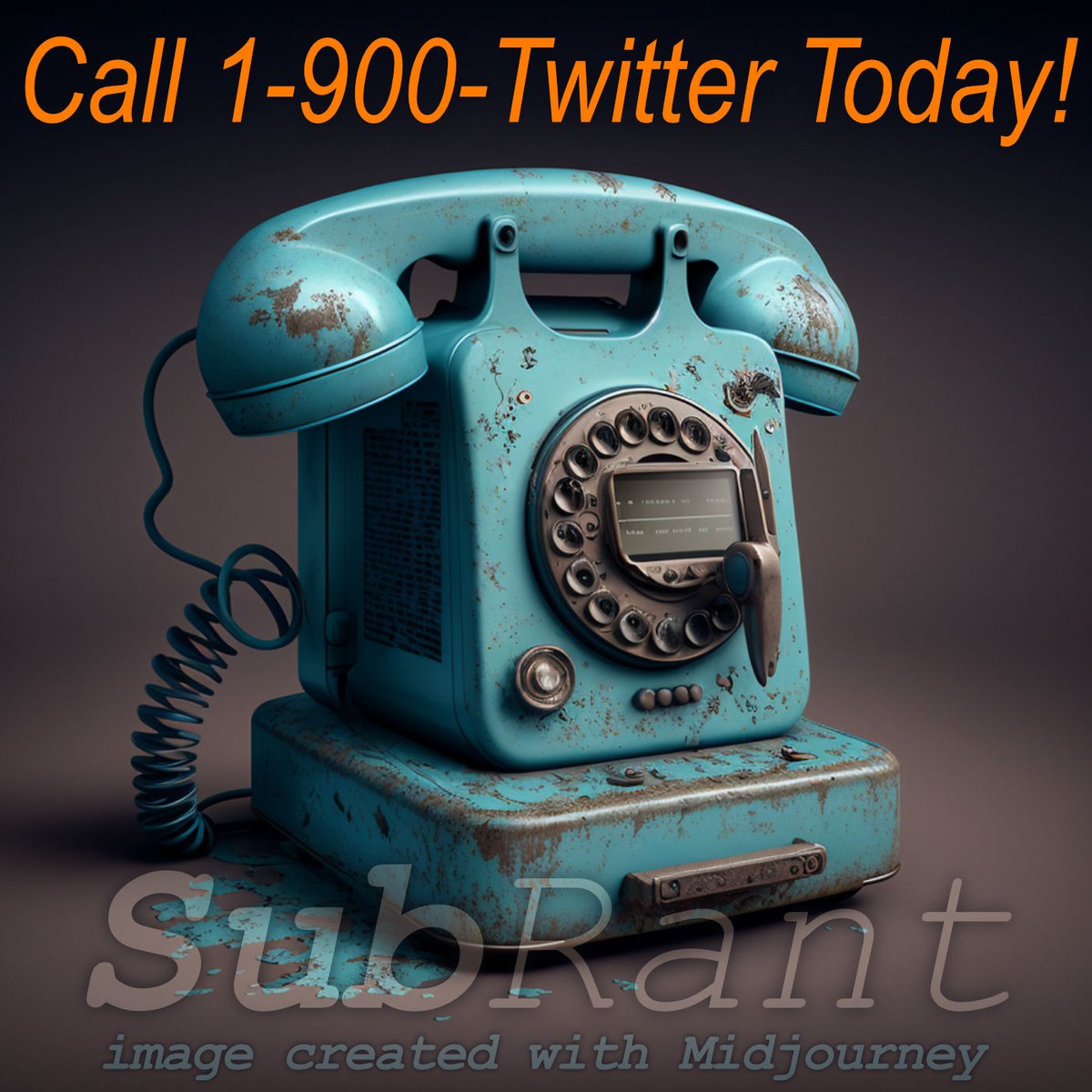 SubRantPodcast's tweet photo. Episode 71: "Call 1-900-Twitter Today!"

Twitter’s “Meltdown” sets a festive mood as our SubRant co-hosts continue their AI deep-dive via ArtStation protests and opt-out image training before going to war over Christmas!

Listen: https://t.co/nuZY2IVRk1

#podcast #art #midjourney https://t.co/seMlW8ajW9