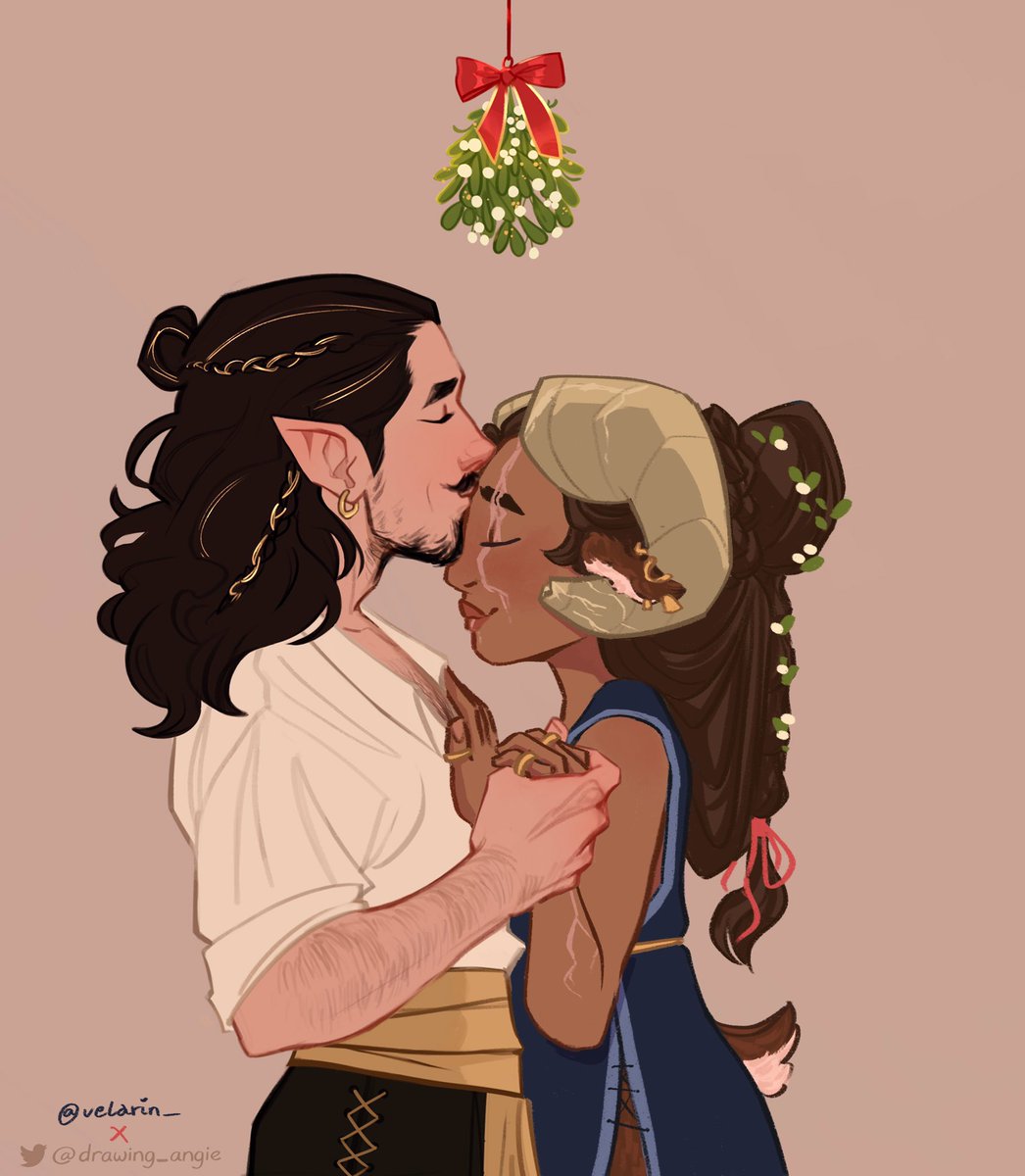 @drawing_angie @arcanegold it’s the softness for me ✨

Thalia comes looking for a comforting smooch
#ocmistletoe