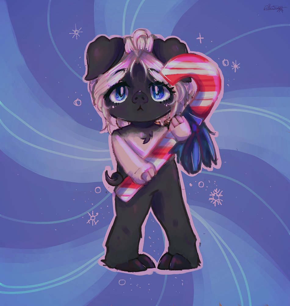 zestypig's tweet photo. Pecan and a candy cane, by @chaiclari https://t.co/6Kx8G3VnqM