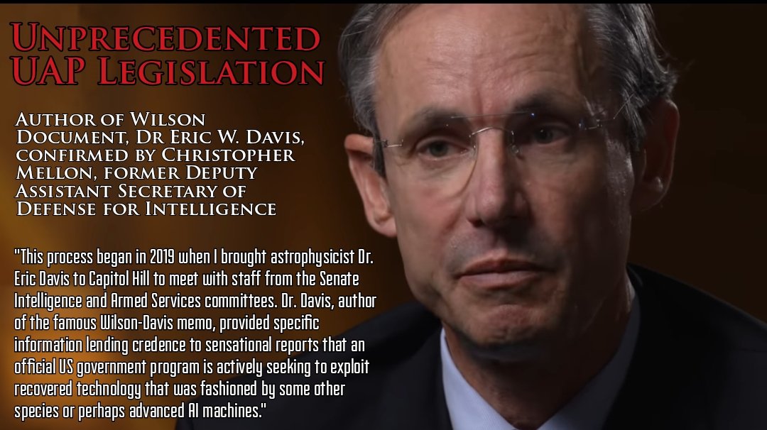 NickMadrid16's tweet photo. Unprecedented UAP Legislation, by Christopher Mellon

Author of Wilson Document, Dr Eric W. Davis, confirmed by Christopher Mellon, former Deputy Assistant Secretary of Defense for Intelligence. #UFOtwitter

Full article here: https://t.co/nJIeRc52Qy https://t.co/YURZ3cmwku