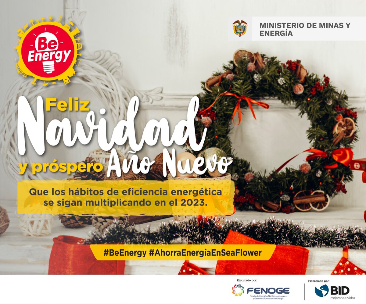 Que esta navidad te traiga regocijo, paz, amor, unión familiar y te permita estar con los que amas. #BeEnergy te desea una Feliz Navidad. 
#EficienciaEnergética #BuenaEnergía #SomosTerritorioFENOGE